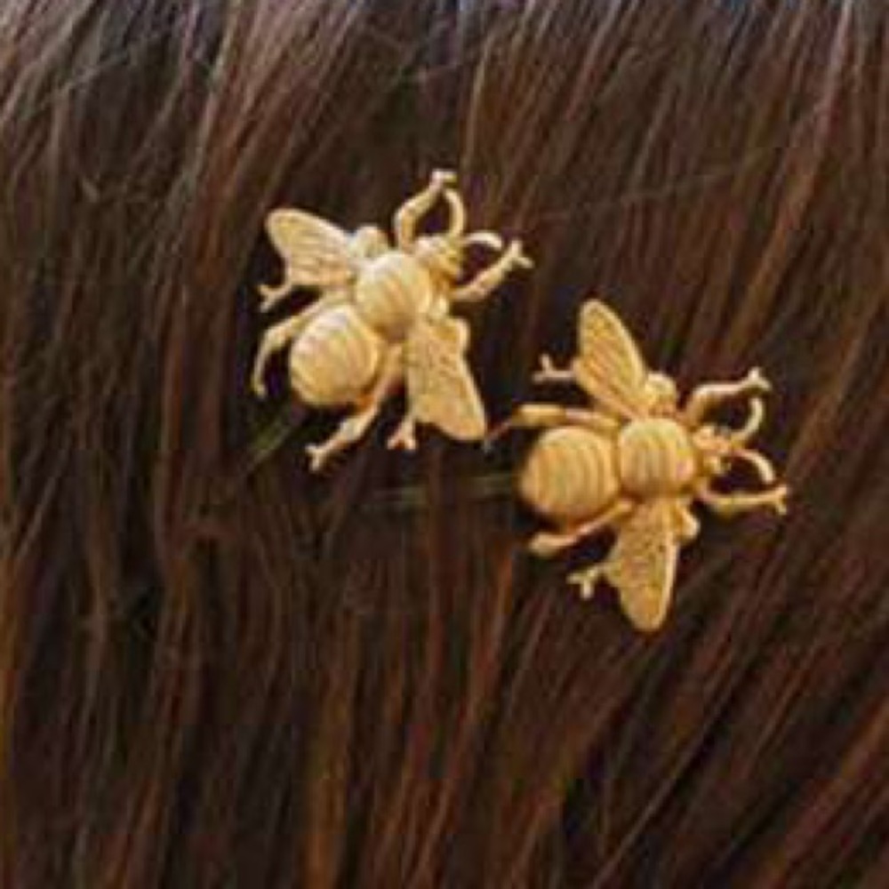 Set of 2 Gold Bee 🐝 Hair Pins - Picture 3 of 5